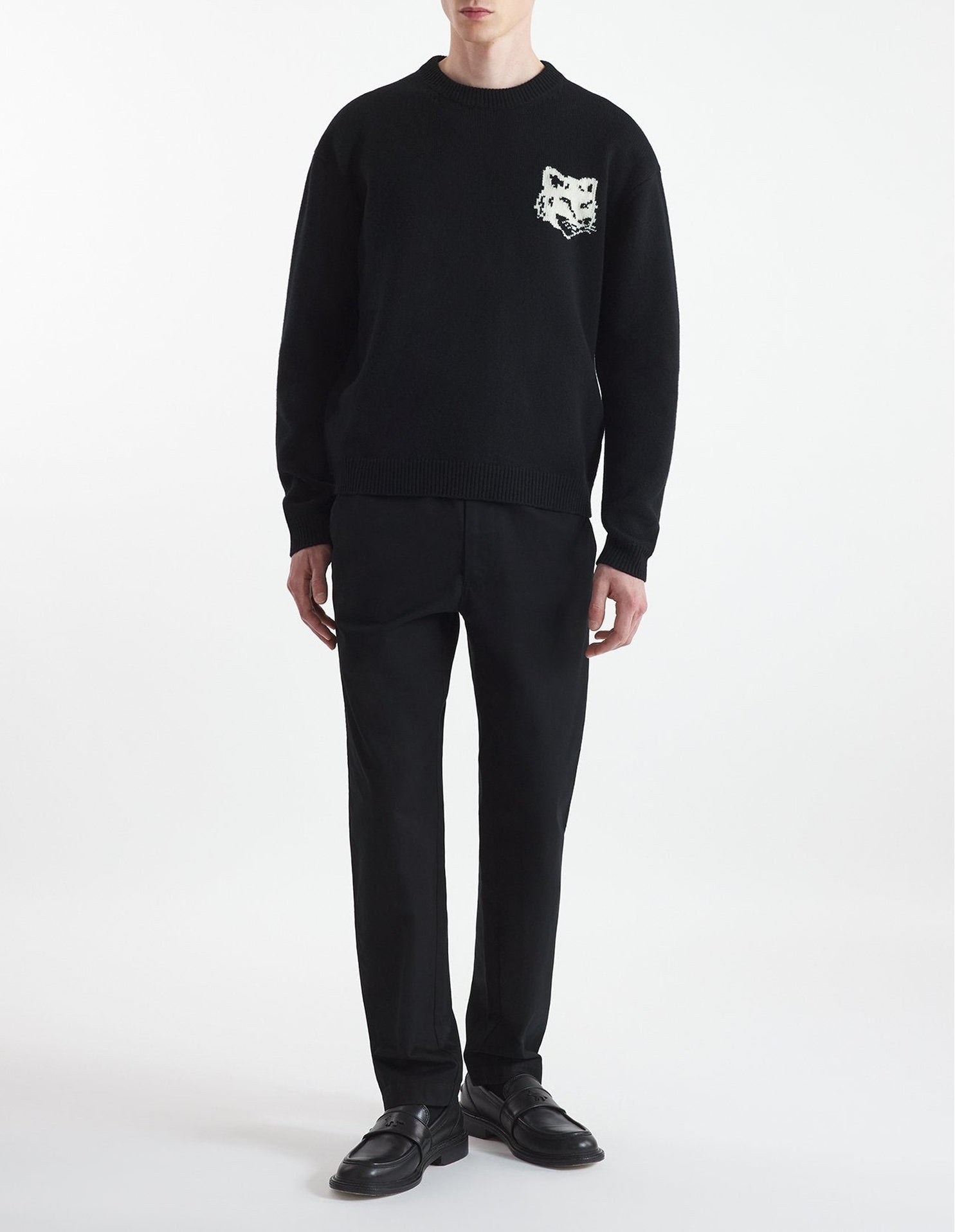 Fox wool jumper - Black