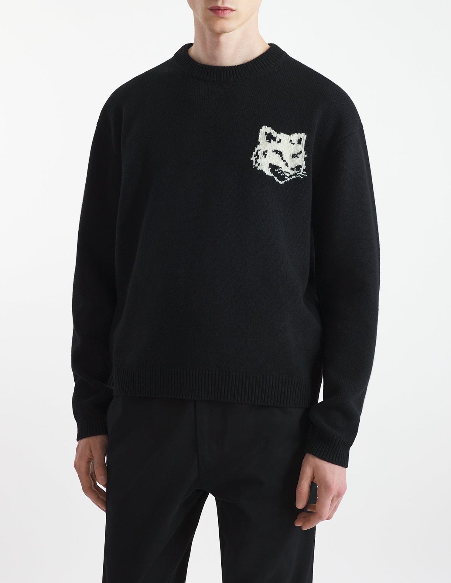 Fox wool jumper - Black