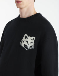Fox wool jumper - Black
