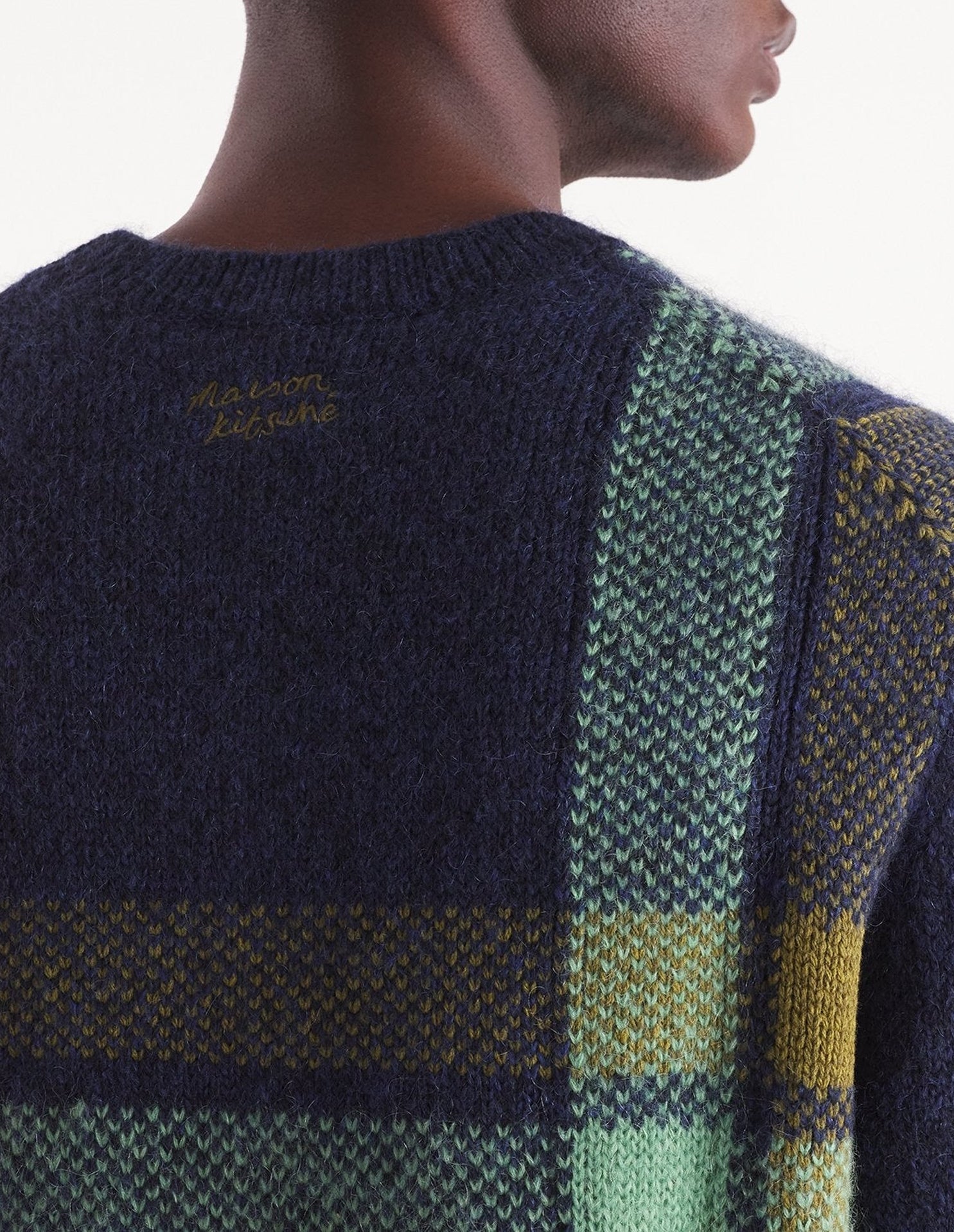 Wool check jumper - Ink & Eucalyptus