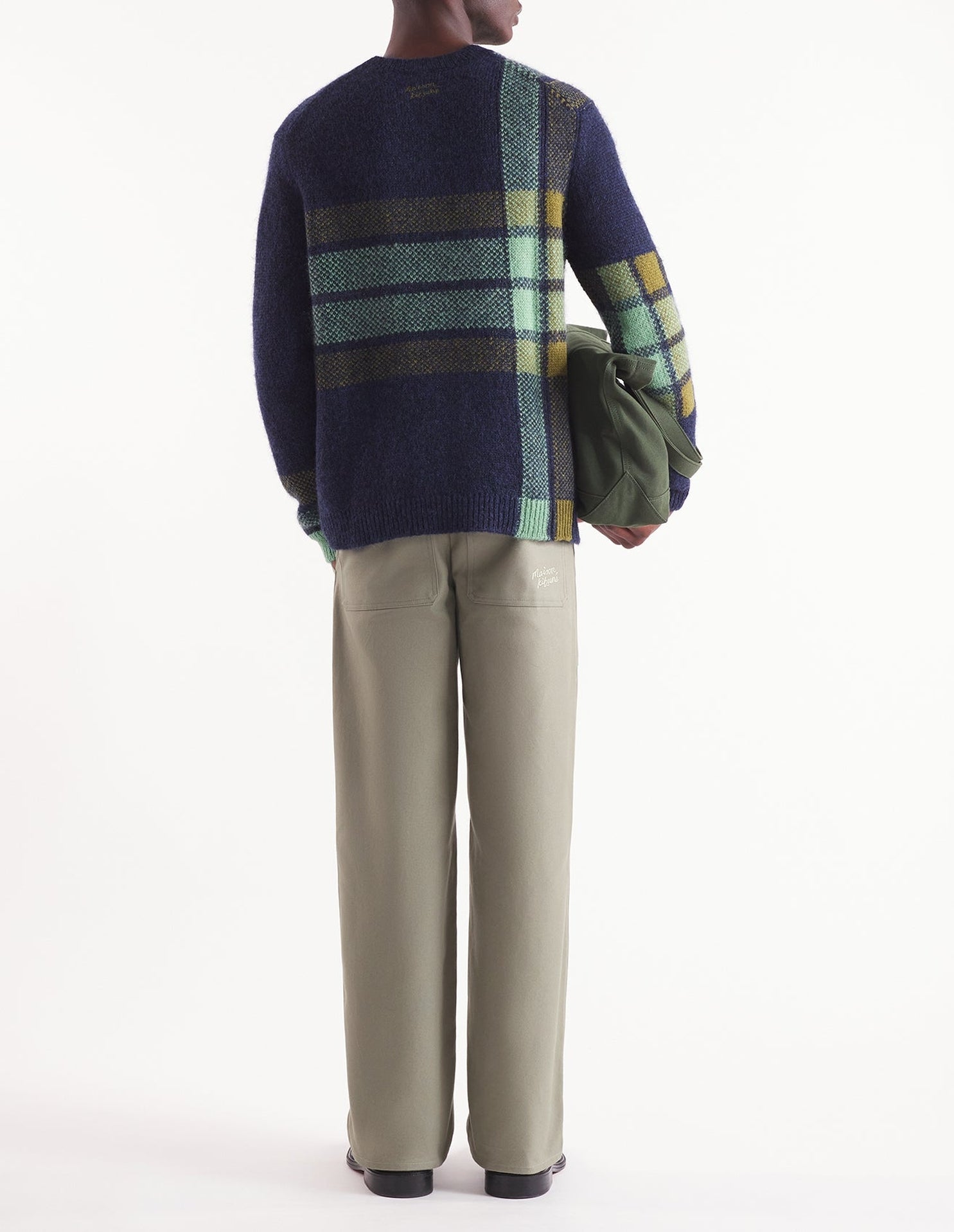 Wool check jumper - Ink & Eucalyptus