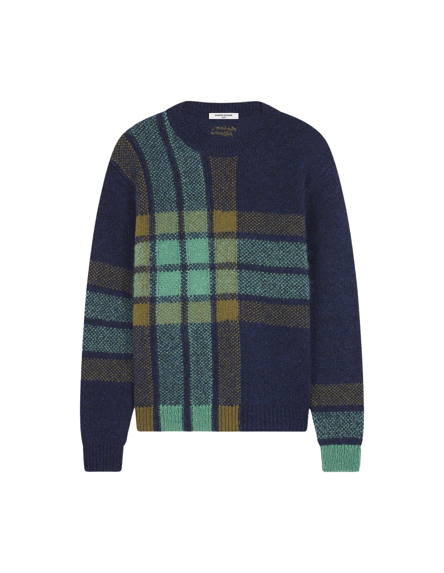 Wool check jumper - Ink & Eucalyptus