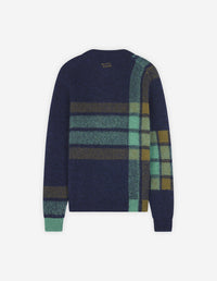 Wool check jumper - Ink & Eucalyptus