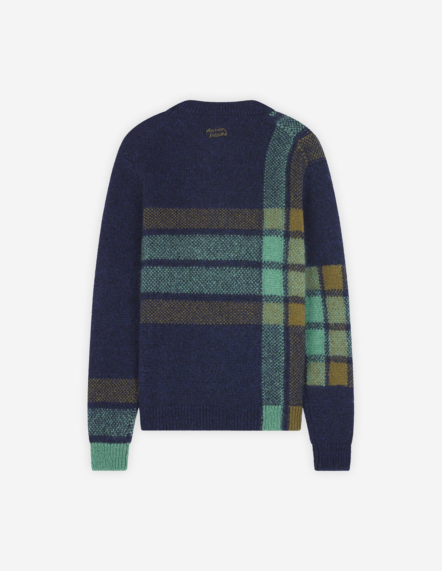 Wool check jumper - Ink & Eucalyptus