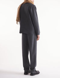 Wool trousers with darts - Grey Melange