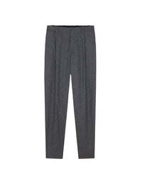 Pantalon à pinces en laine - Grey Melange