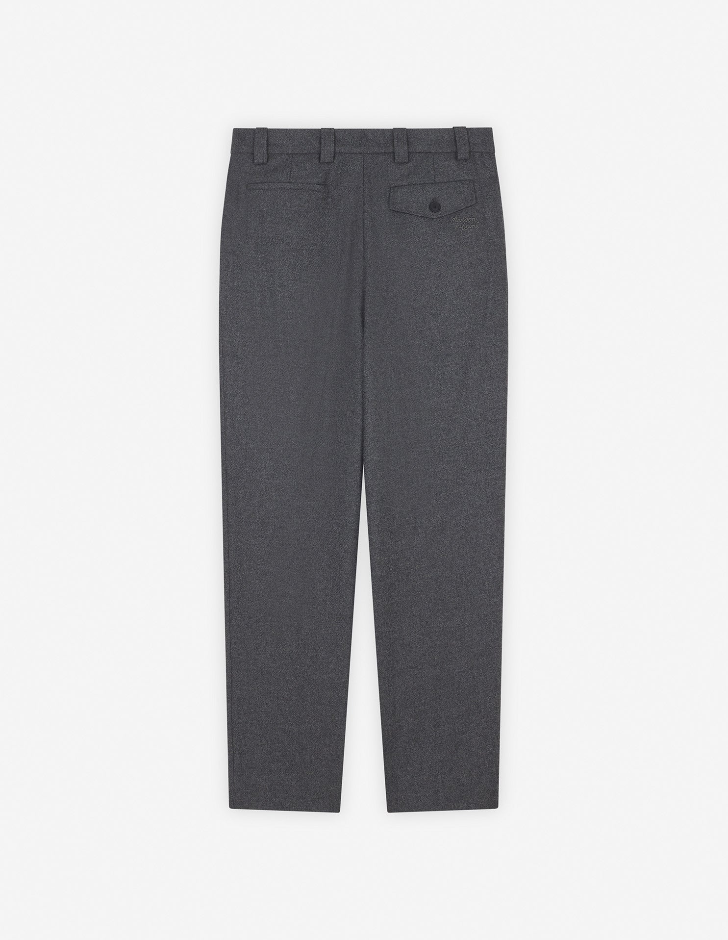 Wool trousers with darts - Grey Melange