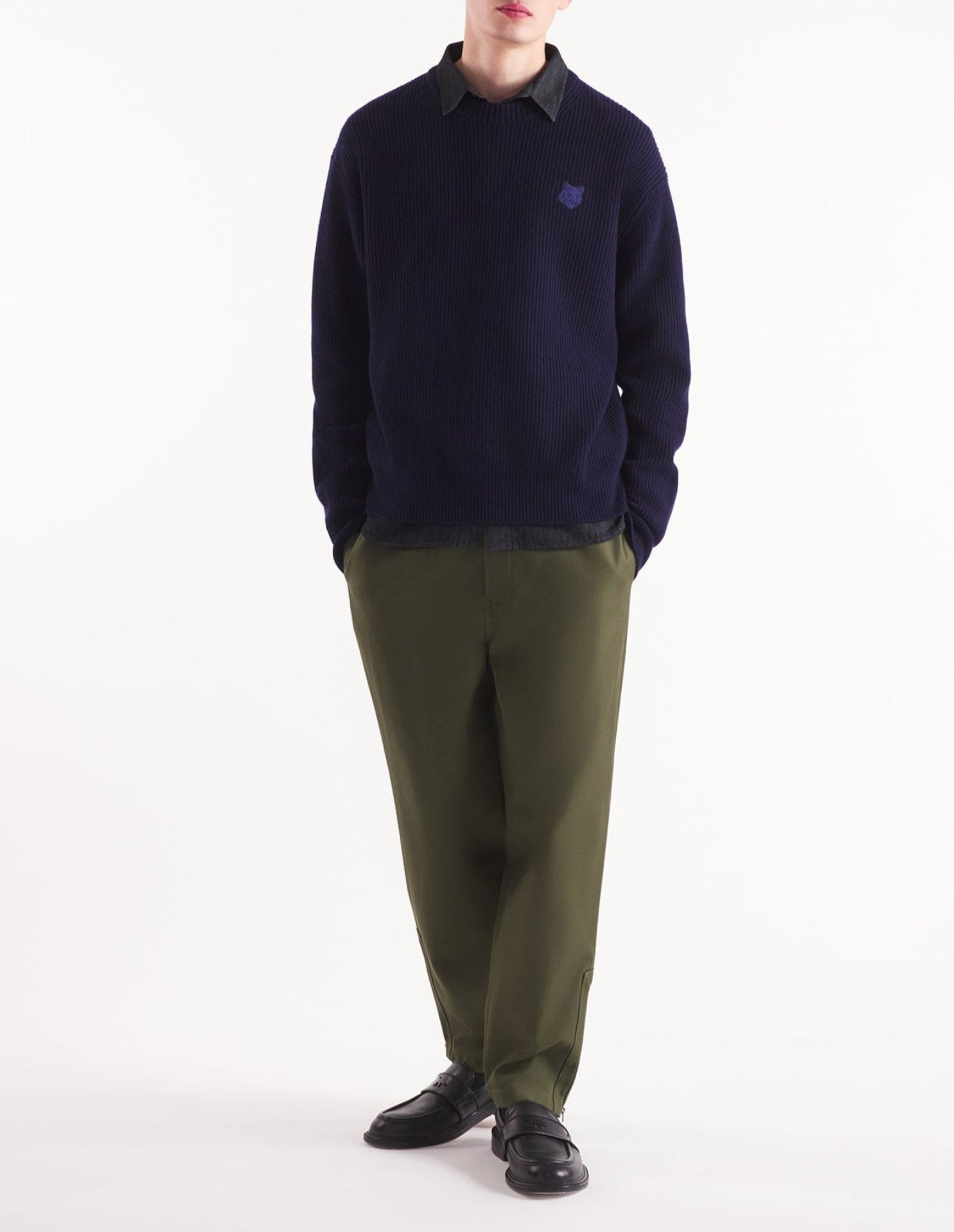 Ankle zip trousers - Military Green