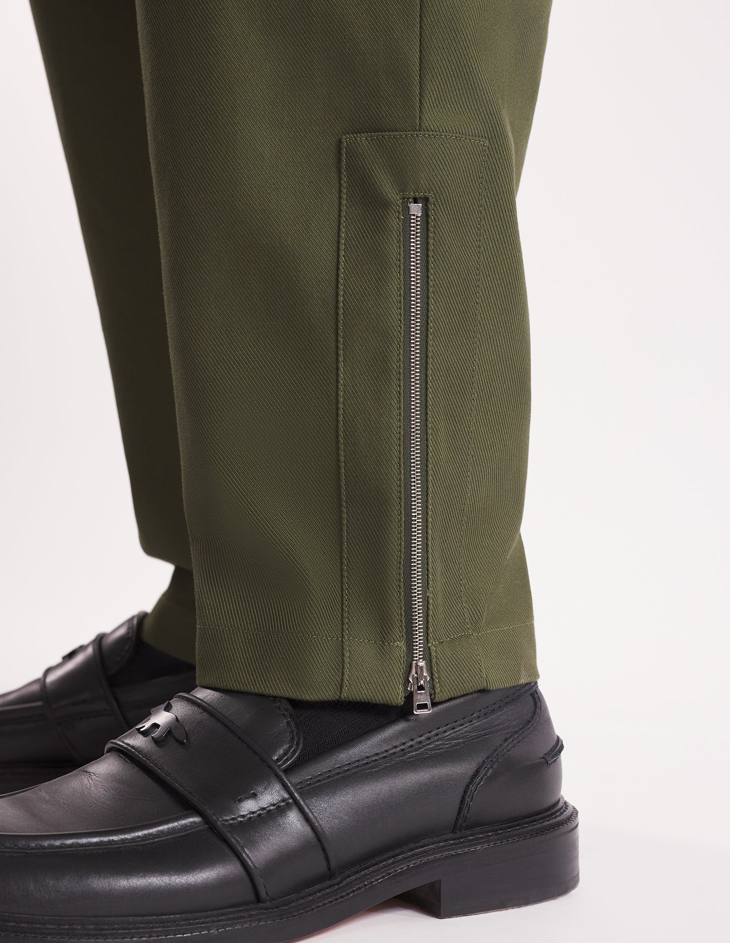 Ankle zip trousers - Military Green