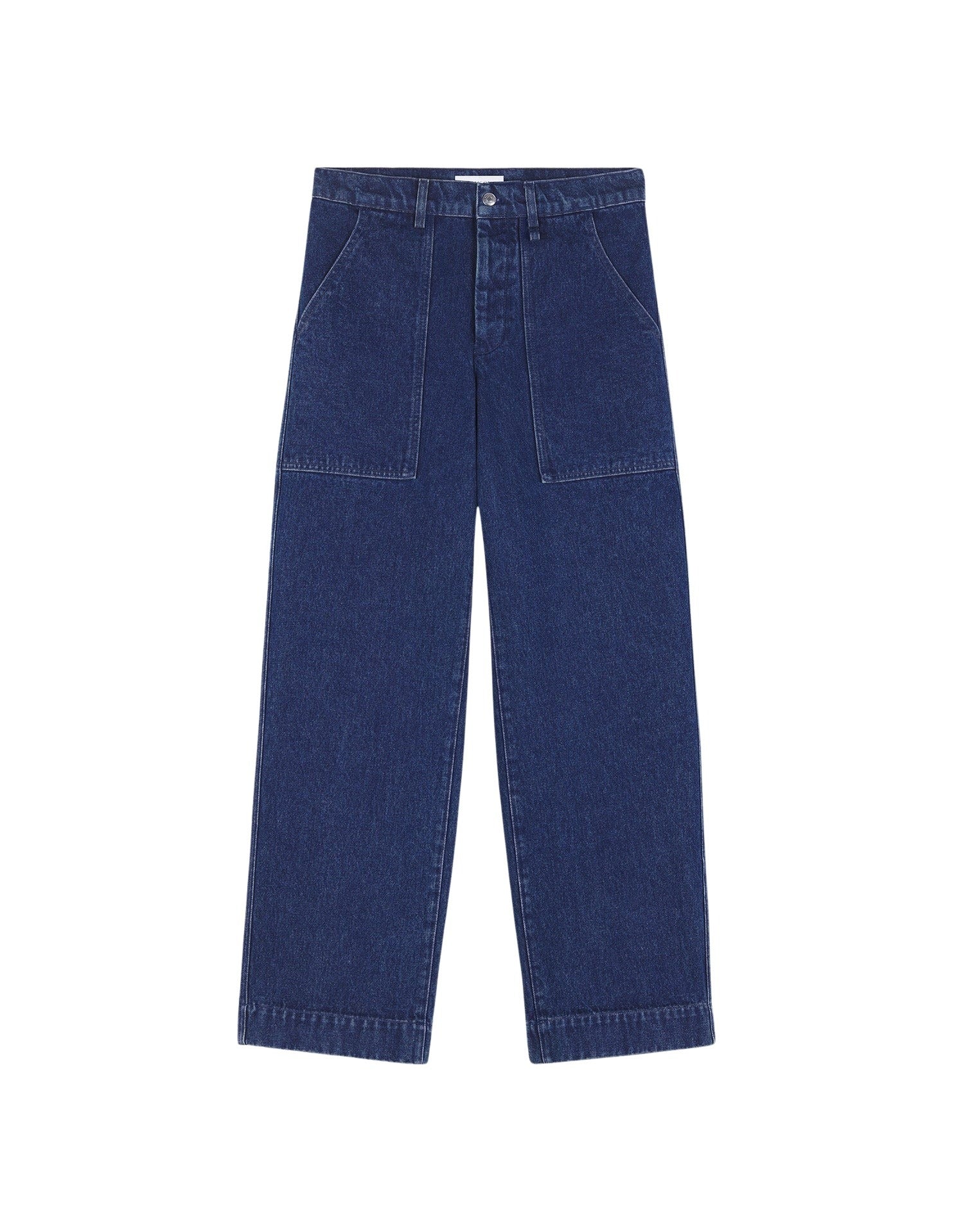 Pantalon avec logo brodé en denim - Washed Indigo