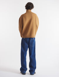Pantalon avec logo brodé en denim - Washed Indigo