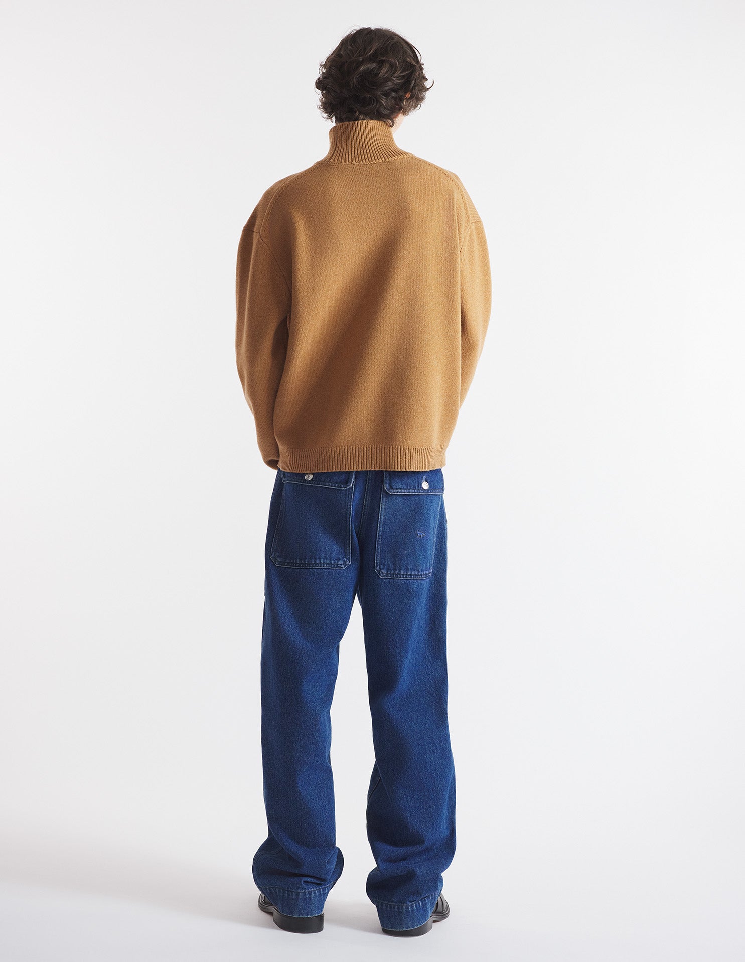 Pantalon avec logo brodé en denim - Washed Indigo