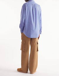 Cargo trousers with embroidery on back pocket - Chino Beige