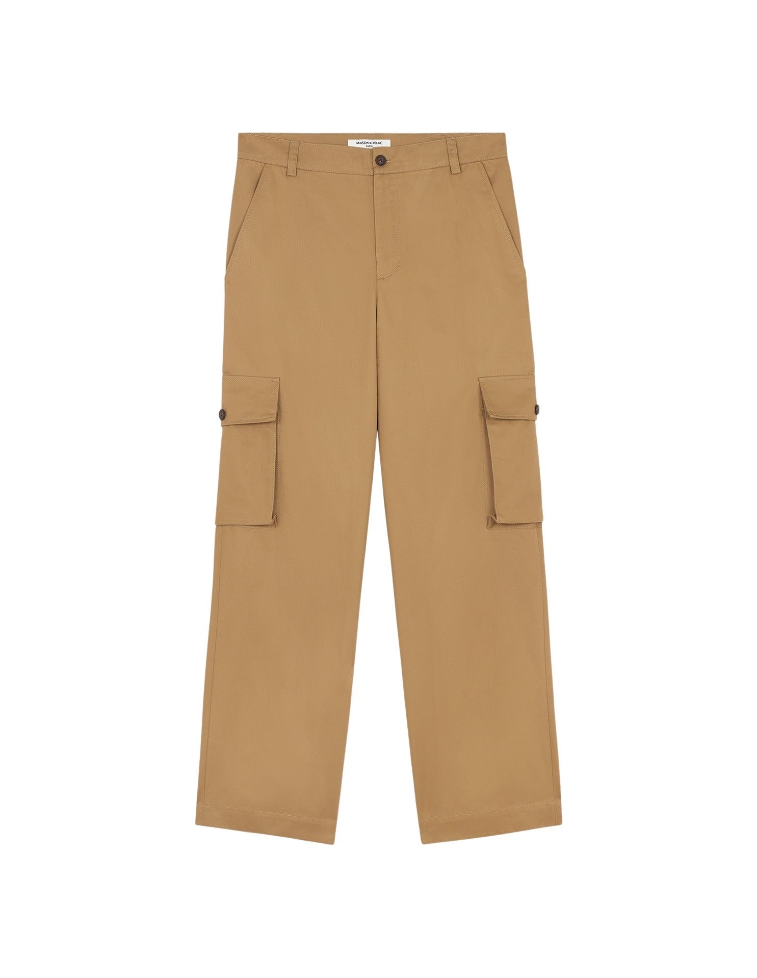 Cargo trousers with embroidery on back pocket - Chino Beige