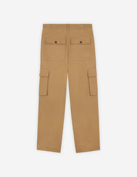 Cargo trousers with embroidery on back pocket - Chino Beige