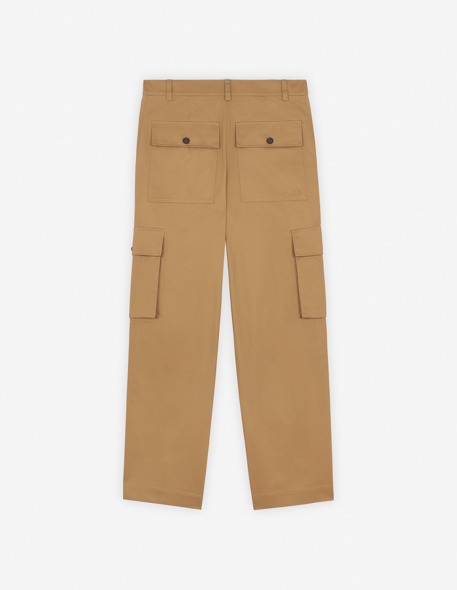 Cargo trousers with embroidery on back pocket - Chino Beige