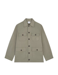 Button-front jacket with pockets - Pebble