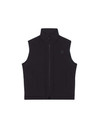 Sleeveless padded jacket with crest - Black