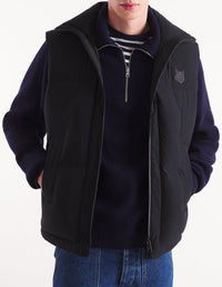 Sleeveless padded jacket with crest - Black