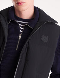 Sleeveless padded jacket with crest - Black