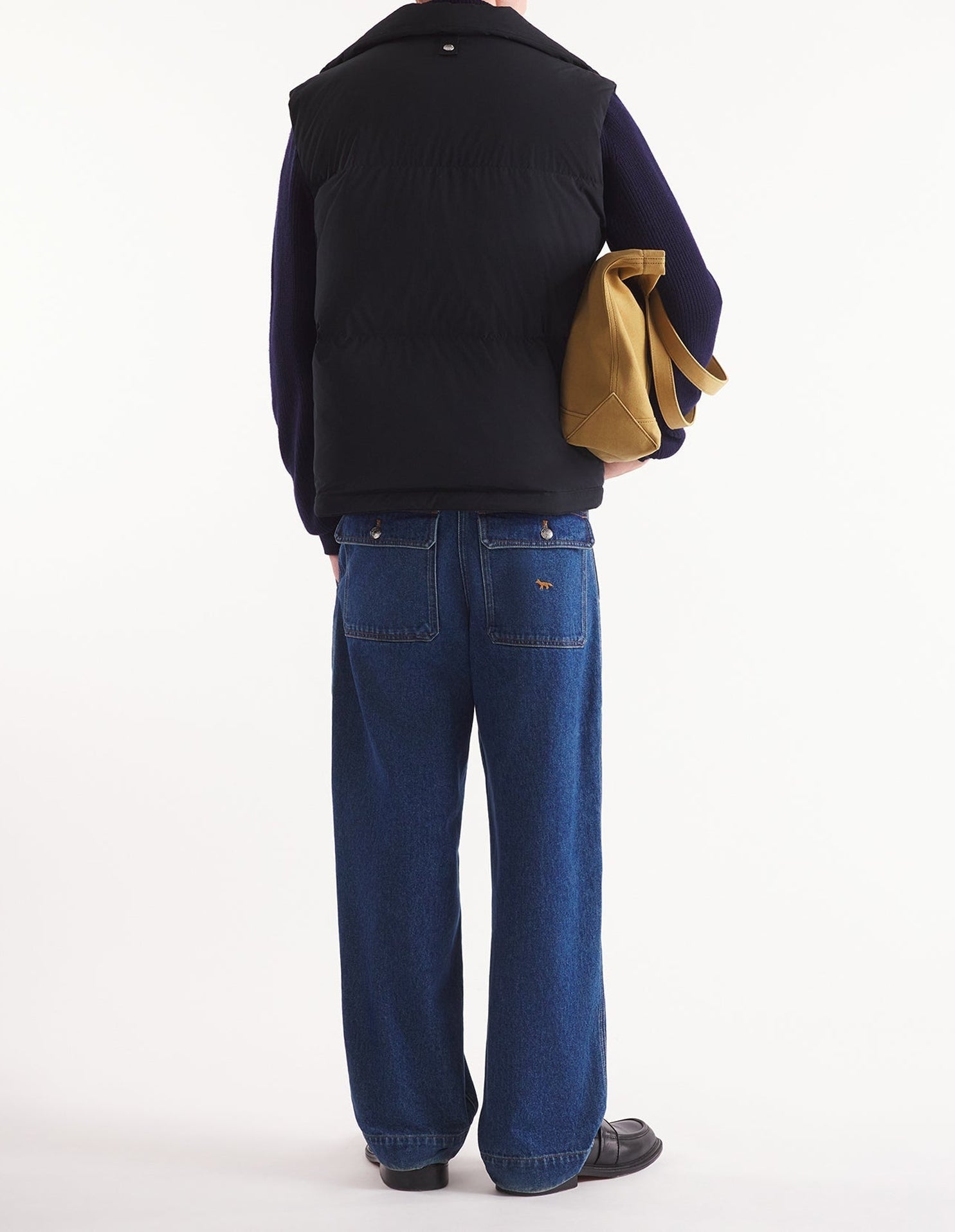 Sleeveless padded jacket with crest - Black