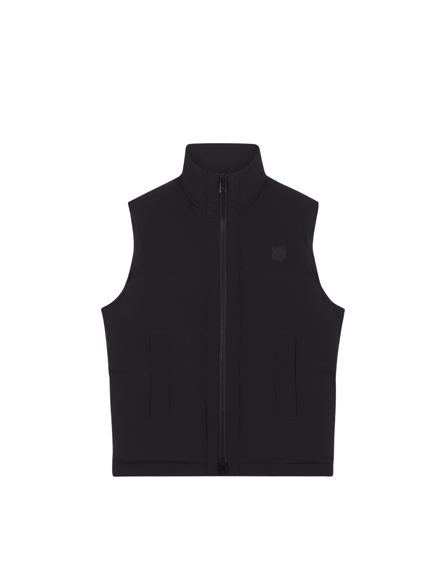 Sleeveless padded jacket with crest - Black