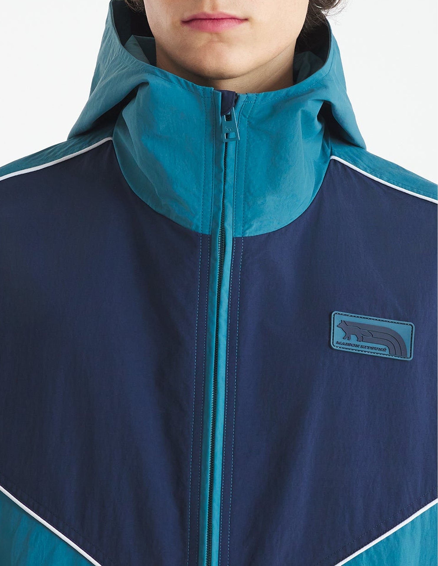 Veste coupe-vent avec écusson - Lakeblue Navy Block