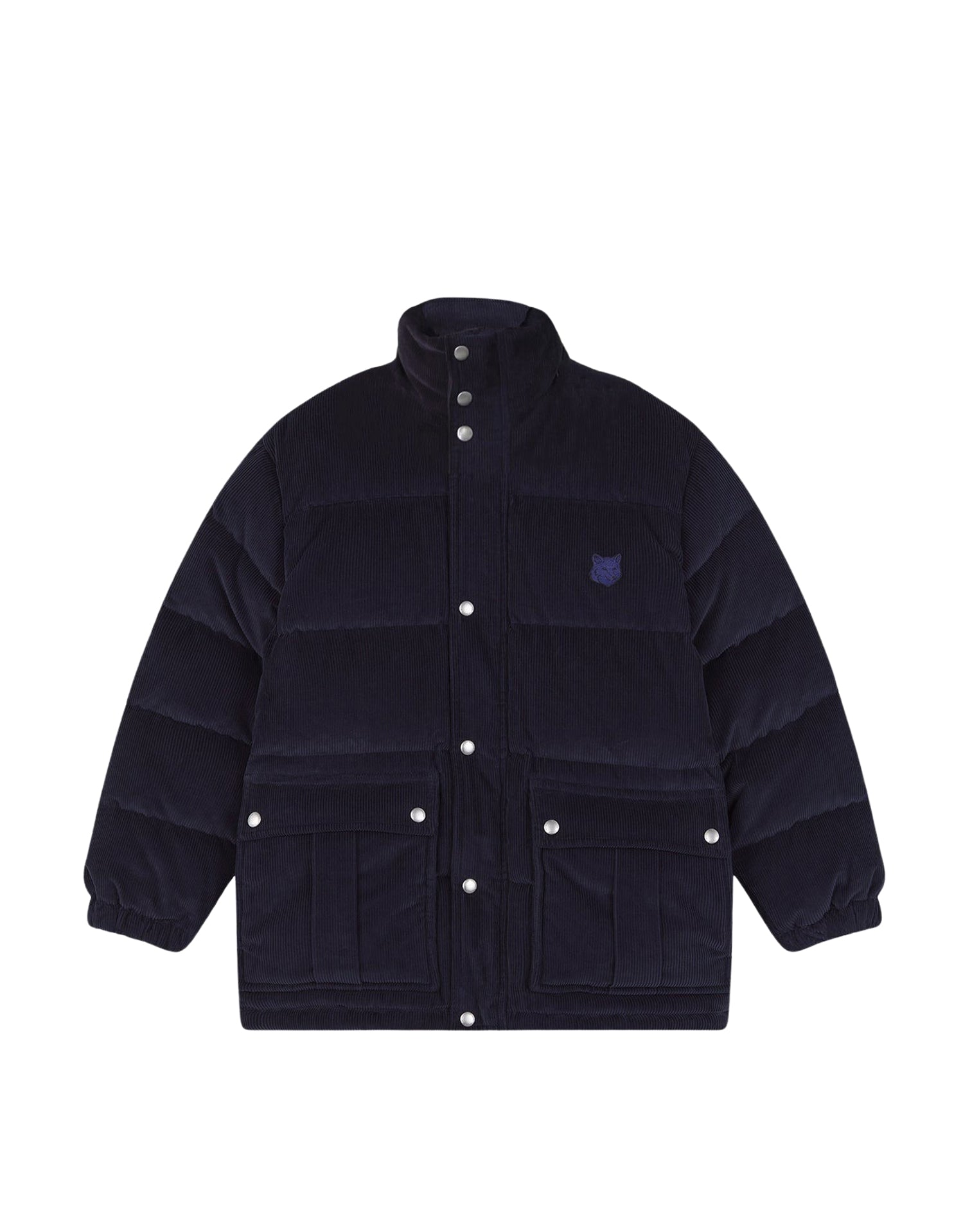 Padded jacket with velvet patch - Navy