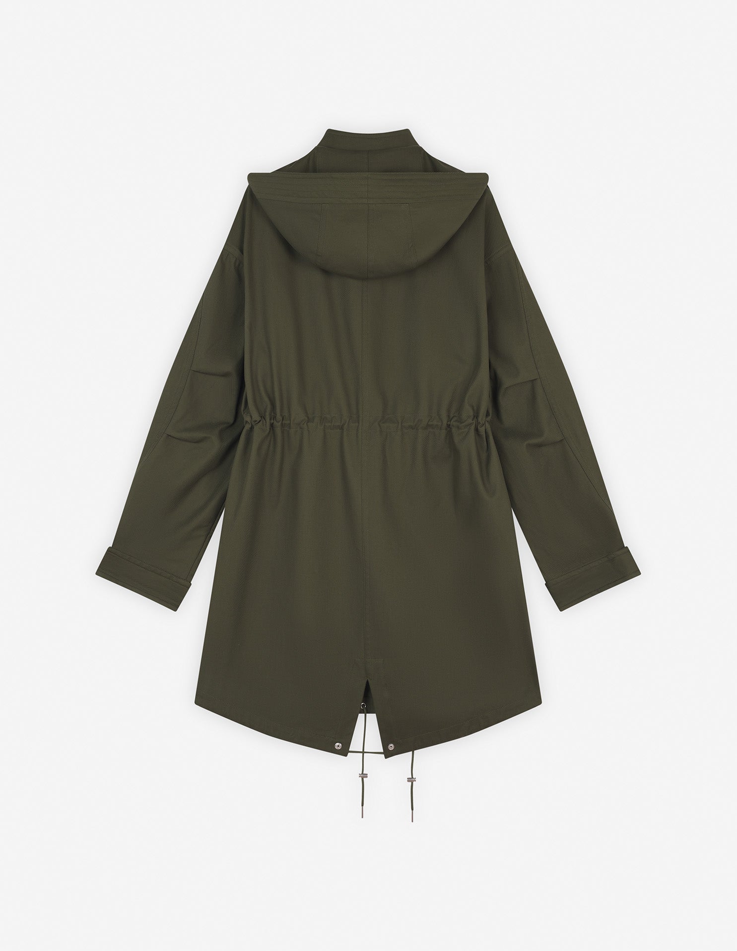 Parka with removable hood and embroidery - Military Green