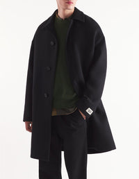 Coat with wool patch - Black