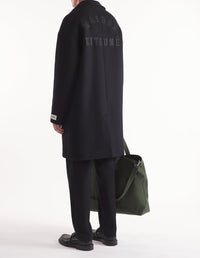 Coat with wool patch - Black