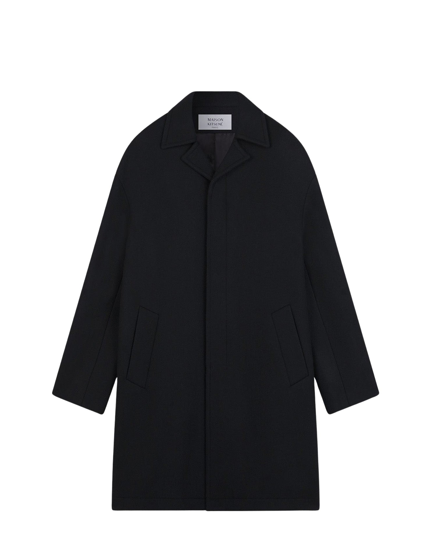 Coat with wool patch - Black