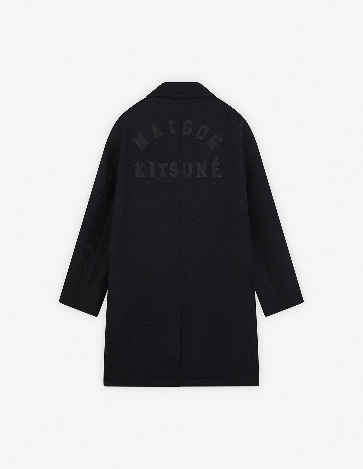 Coat with wool patch - Black