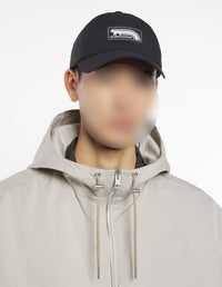 Cap with embroidered badge - Black