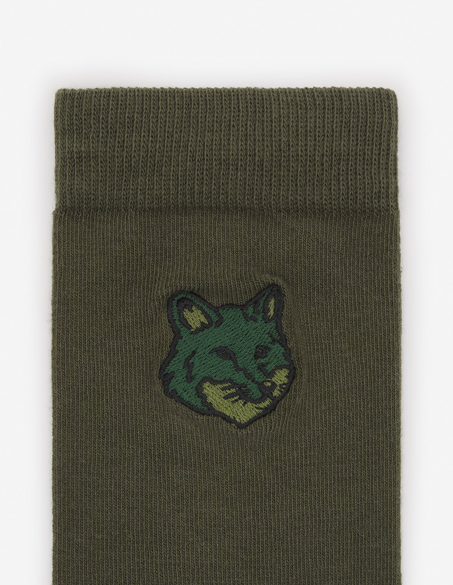 Bold Fox Head jacquard socks - Ranger Green