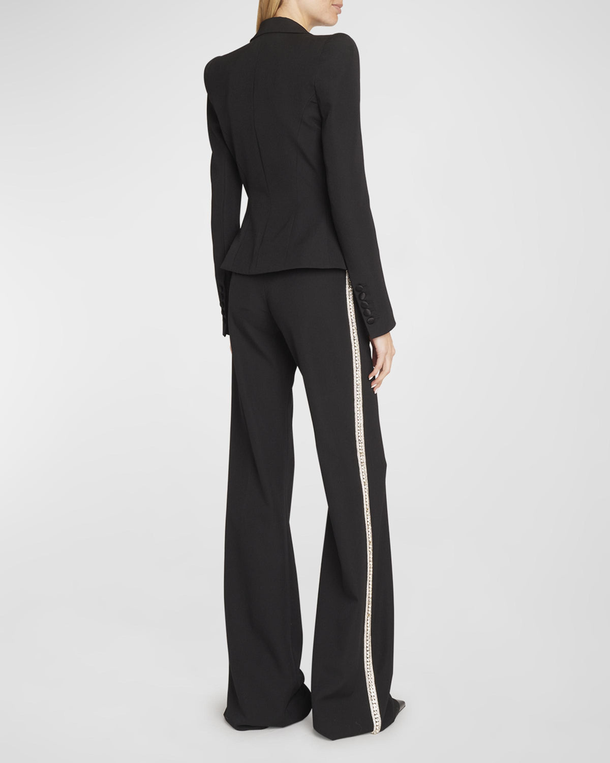 Embroidered wool jacket - Black & Silver