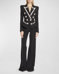 Embroidered wool jacket - Black & Silver