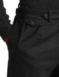 Gregory wool flannel trousers - Charcoal