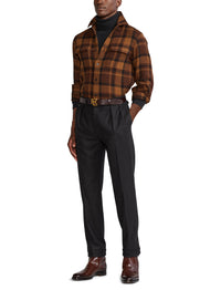 Gregory wool flannel trousers - Charcoal