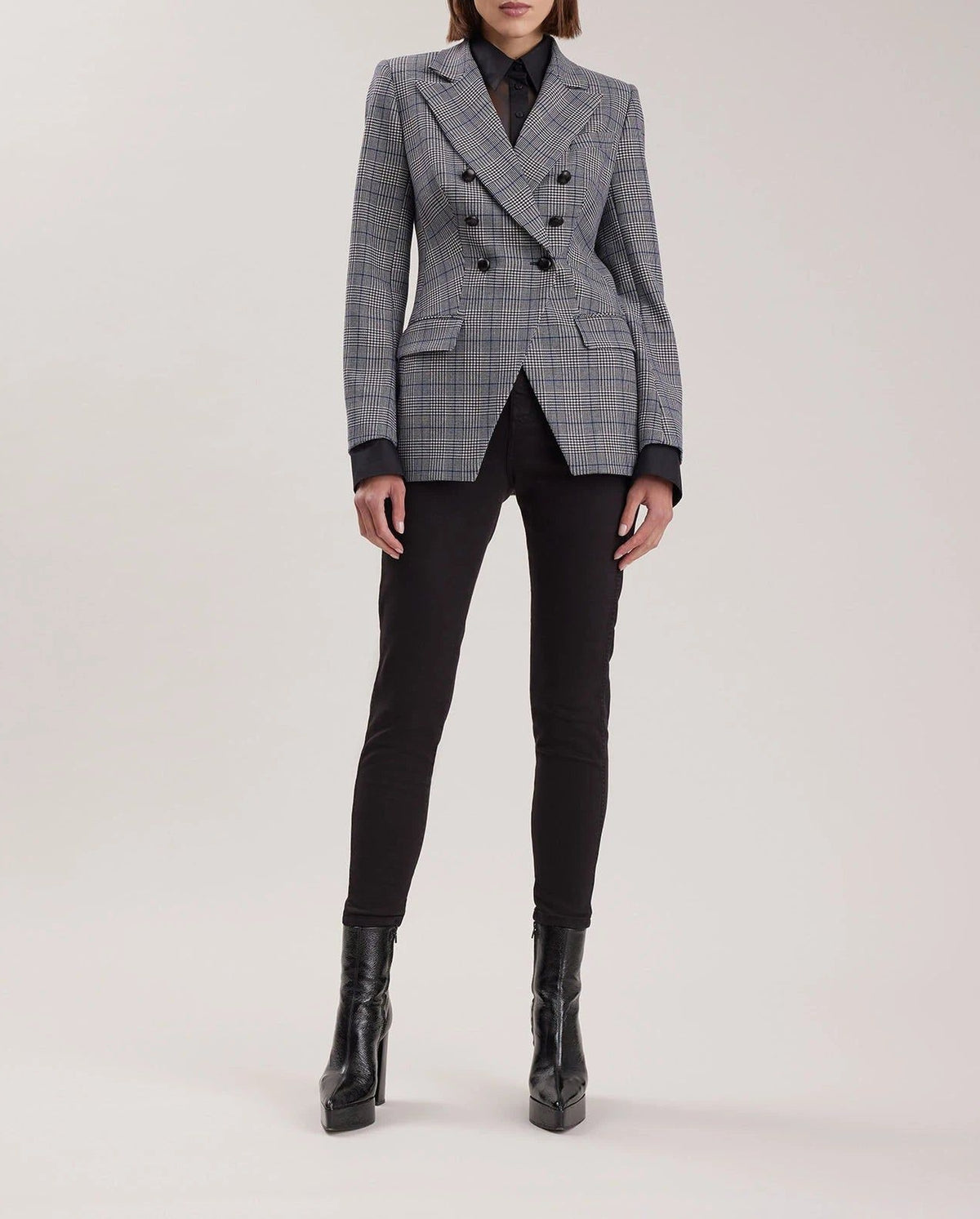 Note double-breasted jacket - Black and white