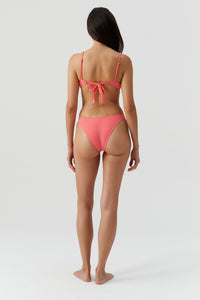 Noto textured high-waisted bikini bottoms - Apricot Ribbed