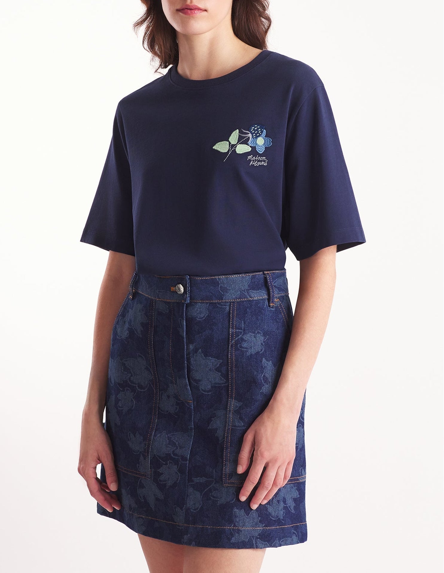 T-shirt à encolure arrondie - Navy