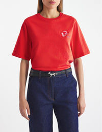 T-shirt avec broderie - Autumn Red