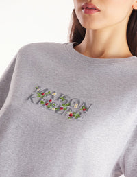 T-shirt avec broderie - Light Grey Melange