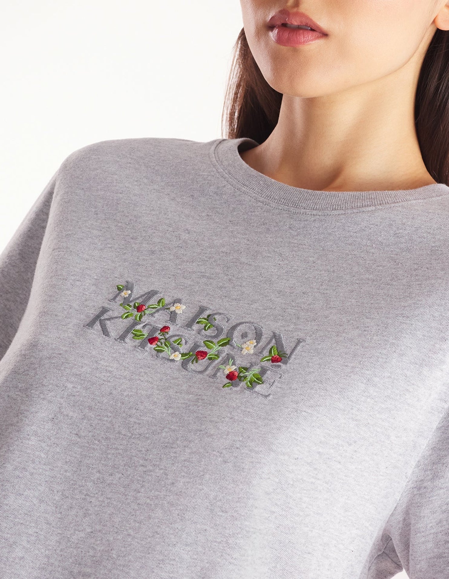 T-shirt avec broderie - Light Grey Melange