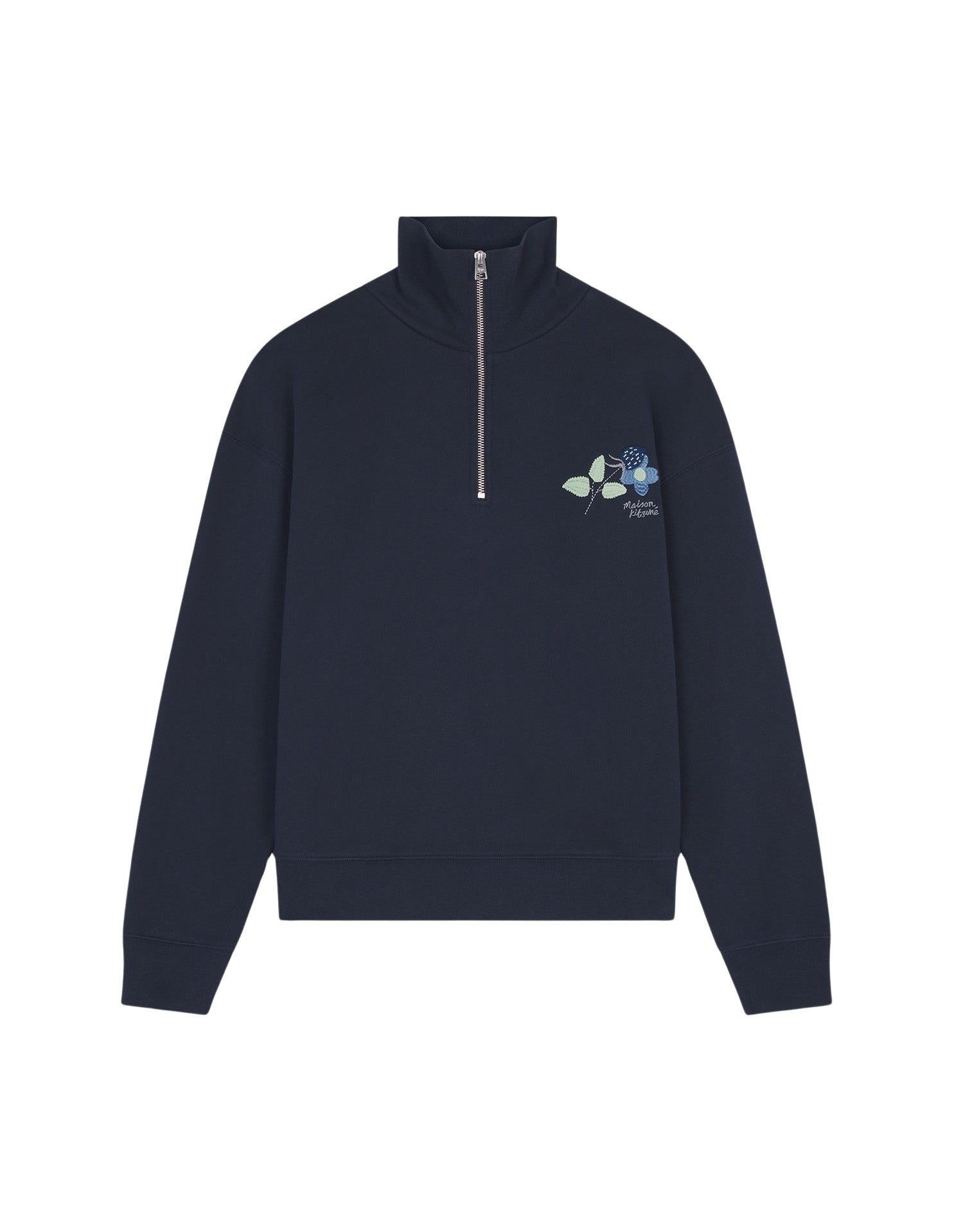 Sweatshirt à col camionneur avec broderie - Navy