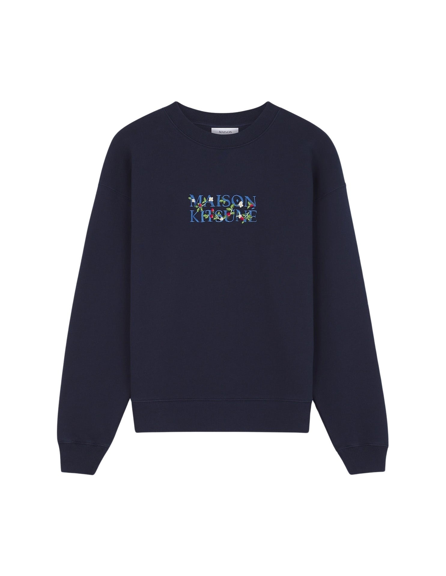 Sweatshirt à col rond avec broderie à l'avant - Navy