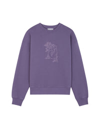 Sweatshirt à col rond avec broderie à l'avant - Aster