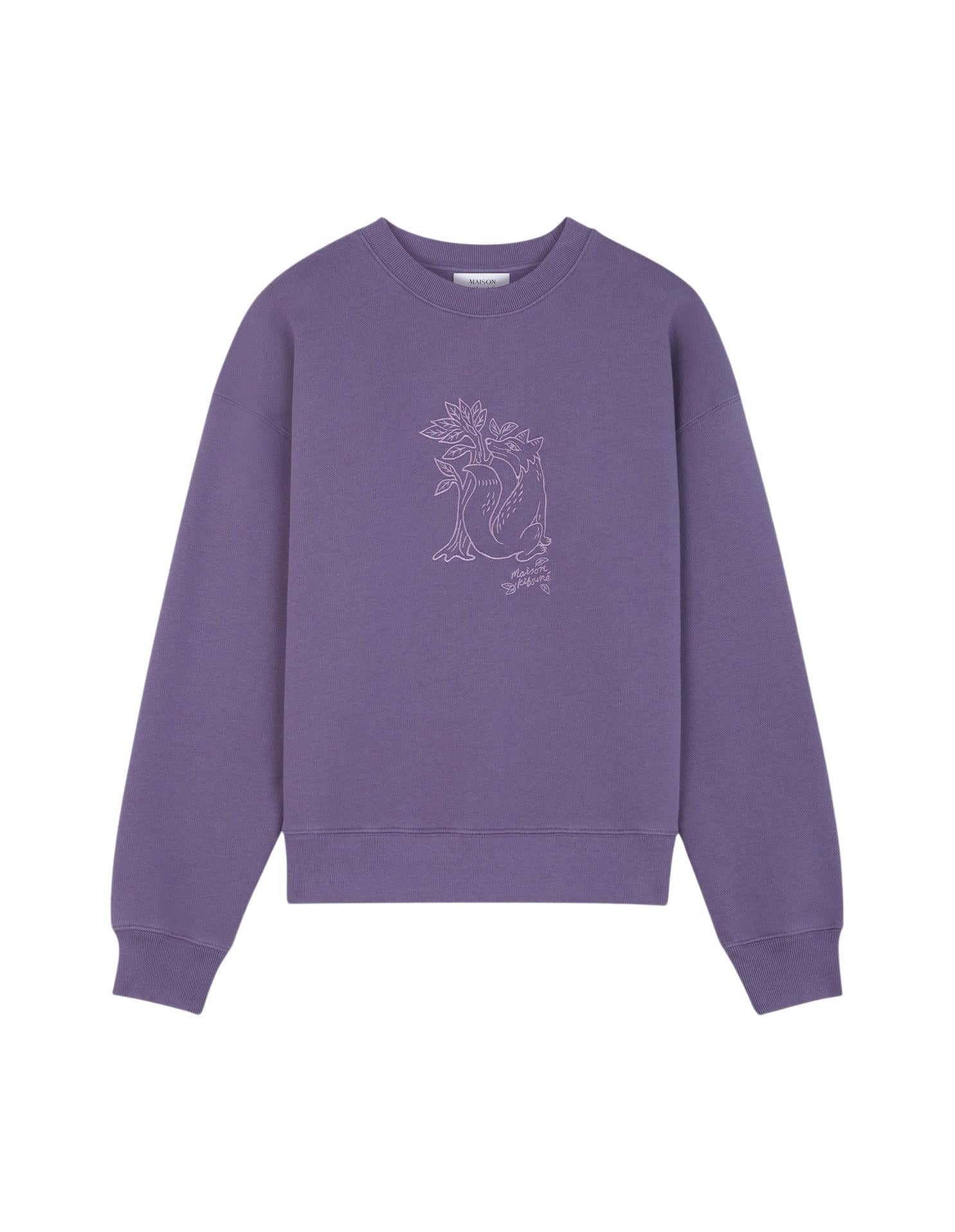Sweatshirt à col rond avec broderie à l'avant - Aster