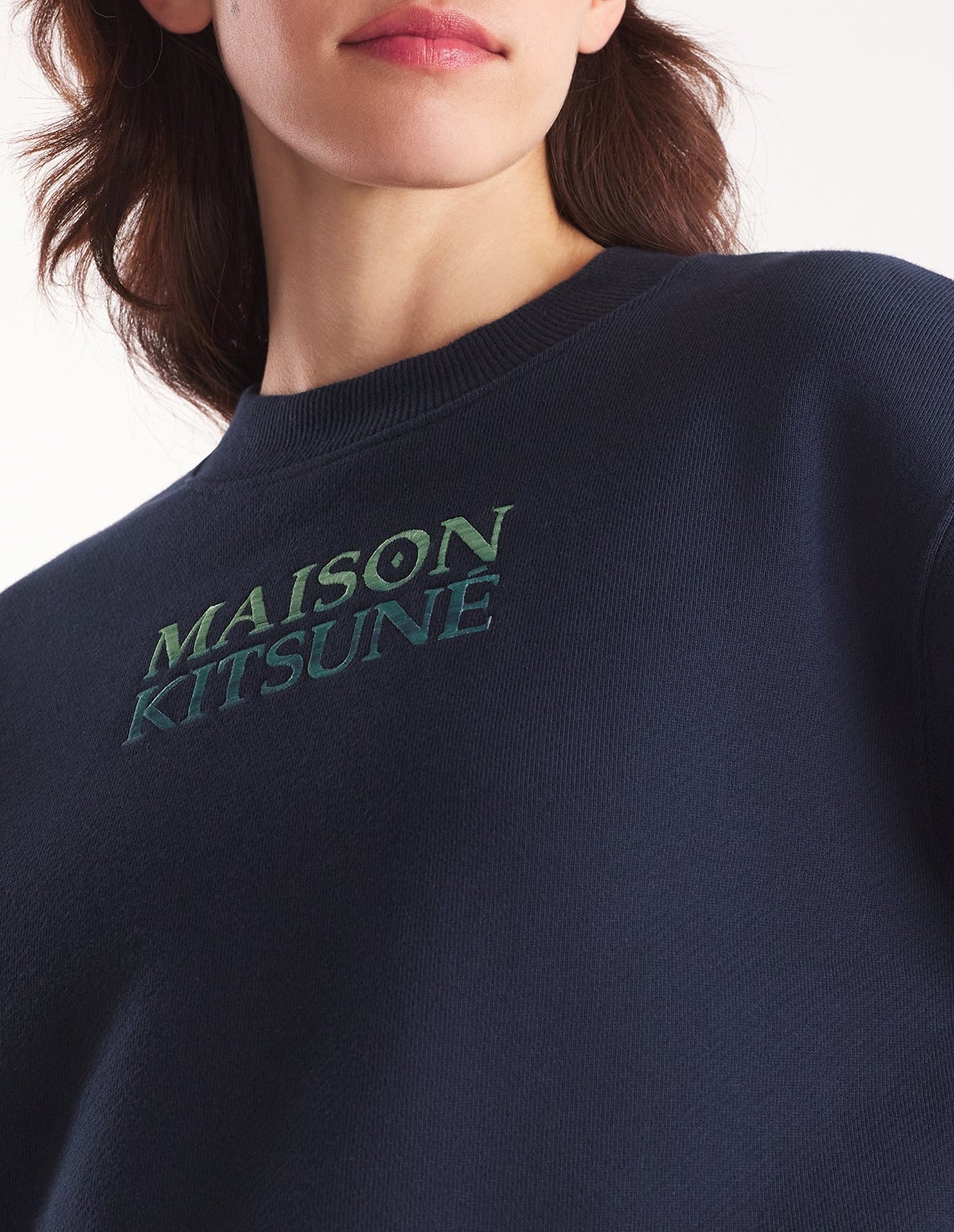 Cropped sweatshirt with logo - Navy